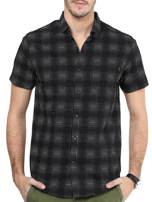 mufti mens black slim fit mid rise casual shirts - 11716646 - Standard Image - 0