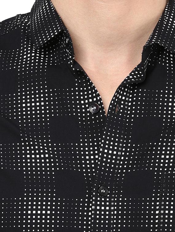 mufti mens black slim fit mid rise casual shirts - 11716646 - Standard Image - 3
