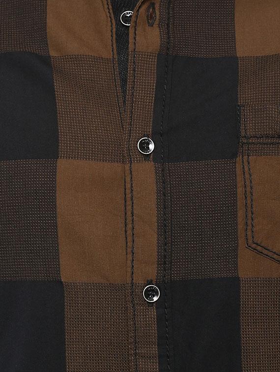 mufti mens brown slim fit mid rise casual shirts - 11716659 - Standard Image - 3