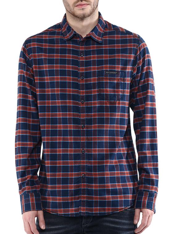 mufti mens red slim fit mid rise casual shirts - 11716661 - Zoom Image - 0