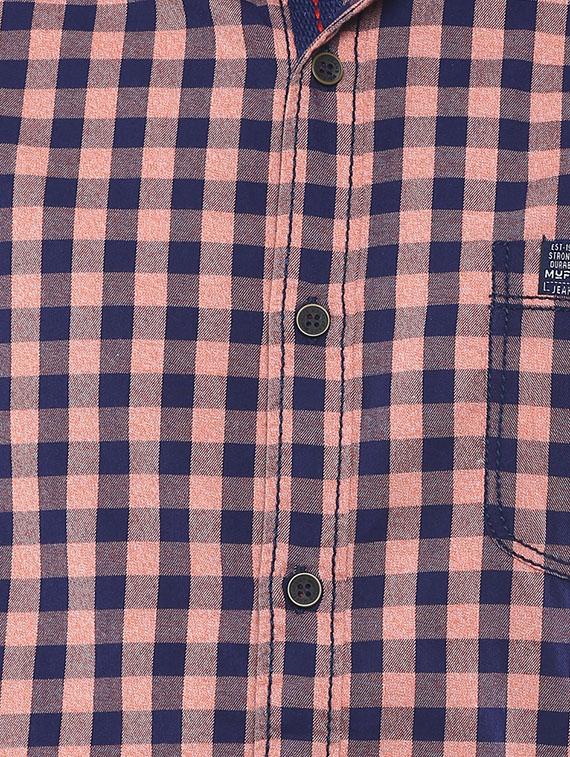 mufti mens peach slim fit mid rise casual shirts - 11716663 - Standard Image - 3