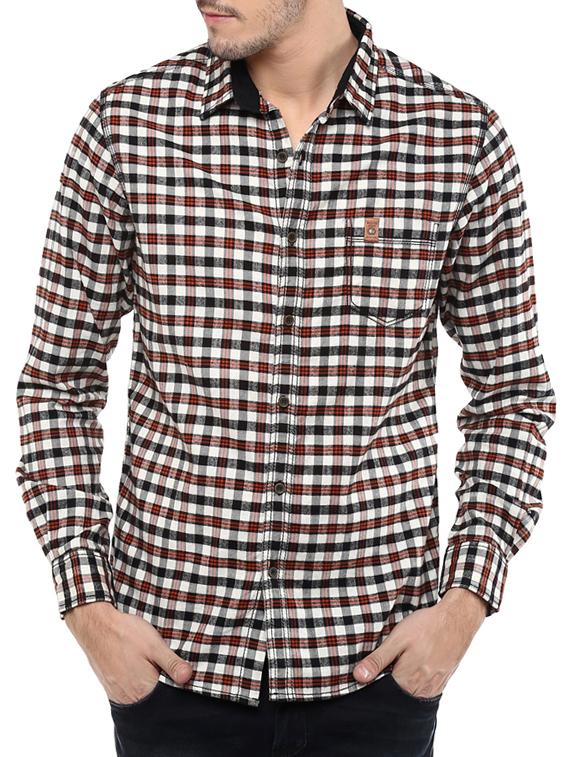 mufti mens rust slim fit mid rise casual shirts - 11716678 - Zoom Image - 0