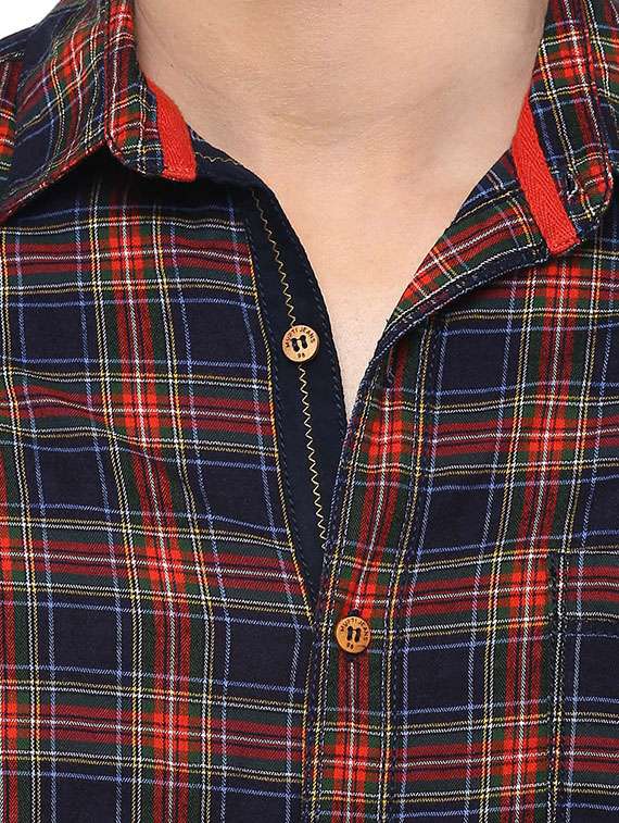 navy blue cotton casual shirt - 11716683 - Standard Image - 3