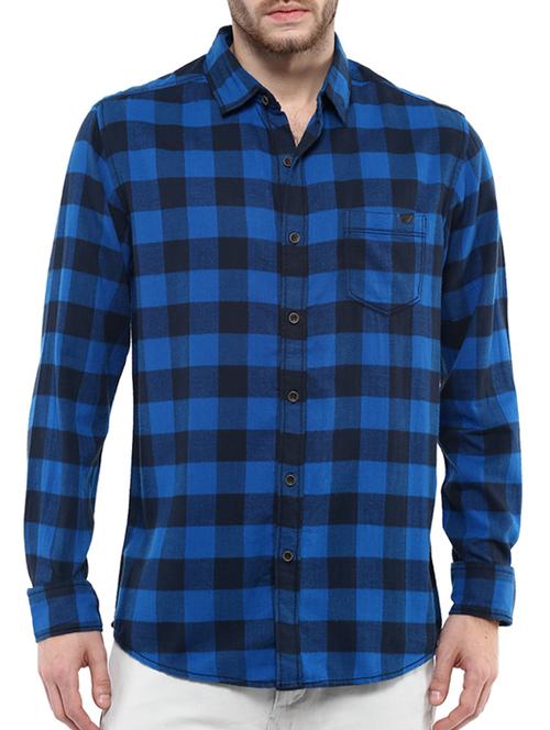 mufti mens royal slim fit mid rise casual shirts - 11716688 -  Standard Image - 0