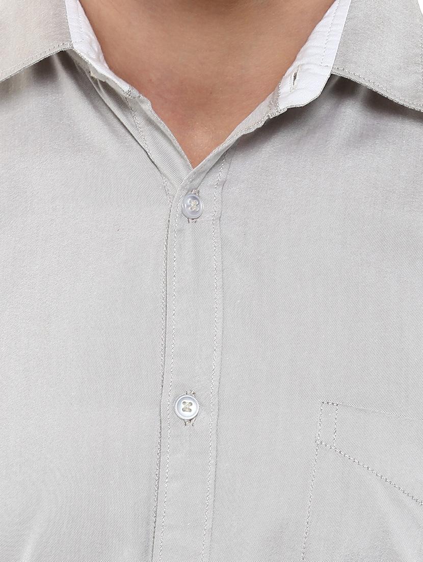 grey cotton casual shirt - 11726447 - Standard Image - 3