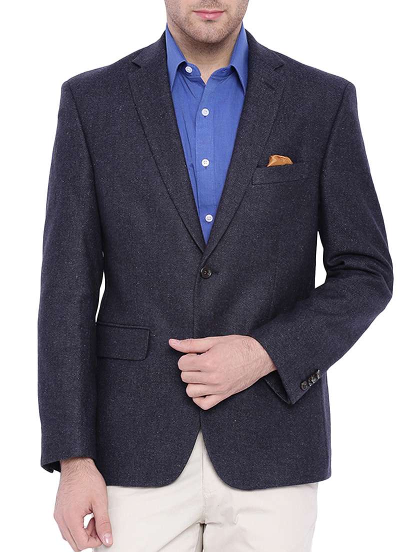 grey woolen casual blazer