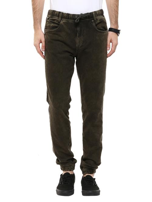 brown cotton jogers - 11737318 -  Standard Image - 0