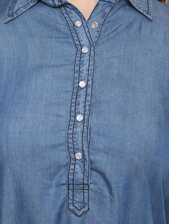 solid blue denim dress - 11741496 -  Standard Image - 3