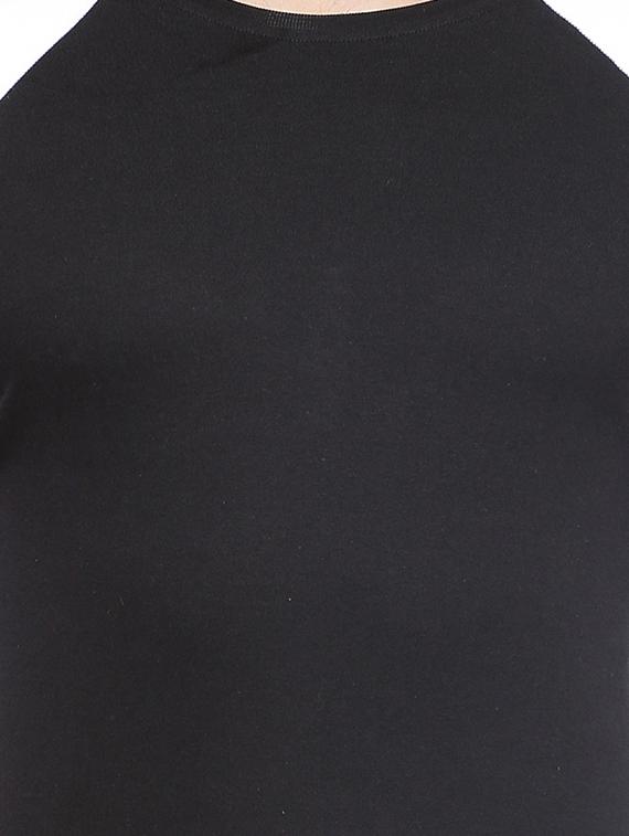 black cotton colour block t-shirt - 11756300 - Standard Image - 3