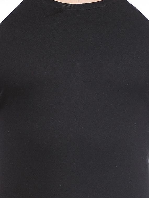 black cotton raglan t-shirt - 11756301 - Standard Image - 3