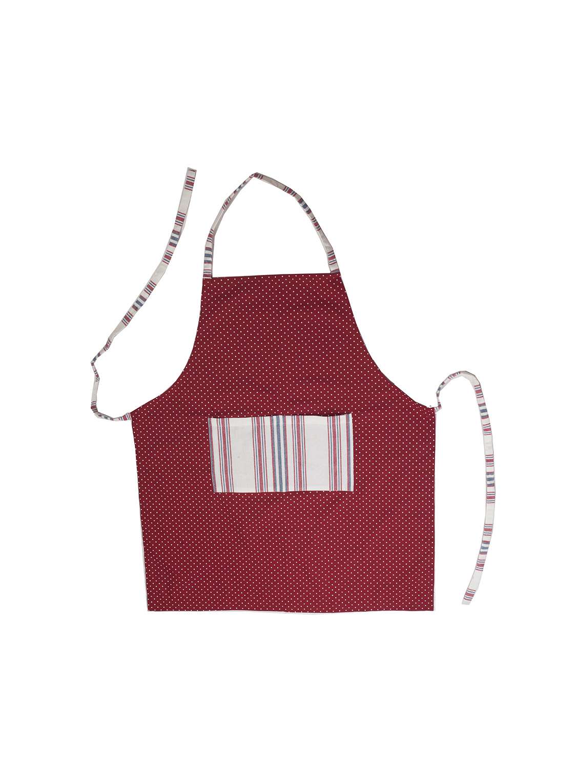 maroon printed cotton apron
