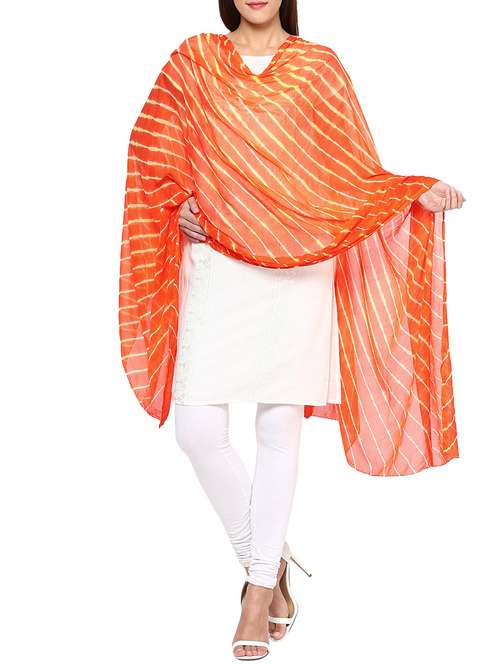 orange georgette tie & dye dupatta