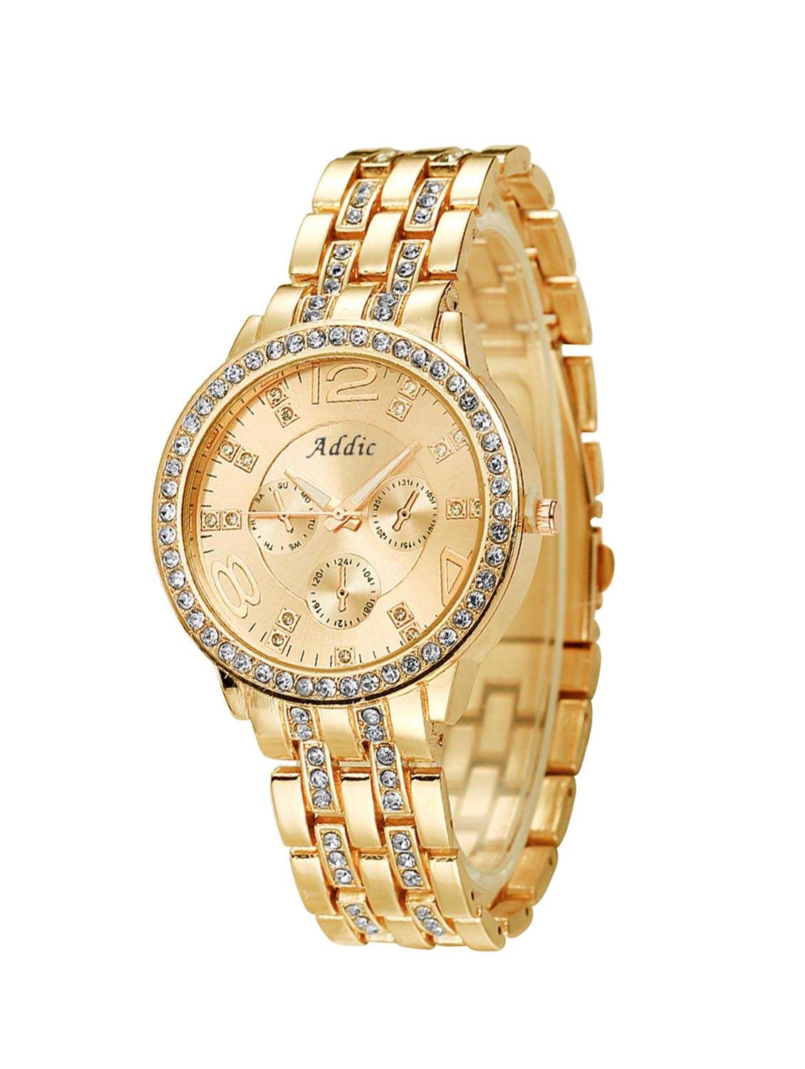 Addic Wrist Watch Buy Online Gold Embellished Stainless Steel