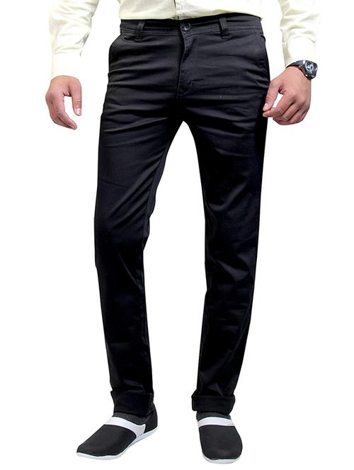 black cotton chinos casual trousers - 11764039 -  Standard Image - 0