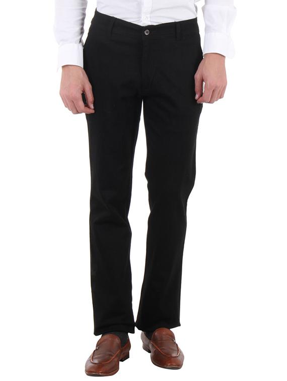 black cotton chinos casual trousers - 11764049 - Zoom Image - 0