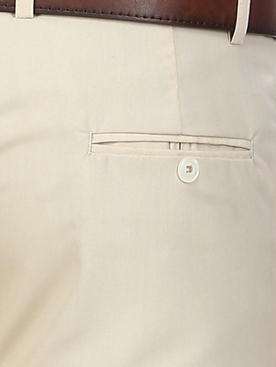 beige tussar flat front trousers formal - 11764065 - Standard Image - 3