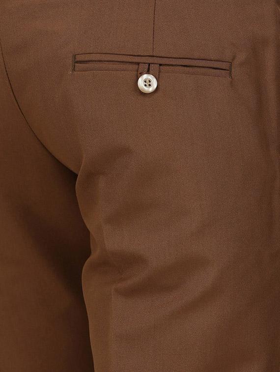 brown tussar flat front trousers formal - 11764068 - Standard Image - 3