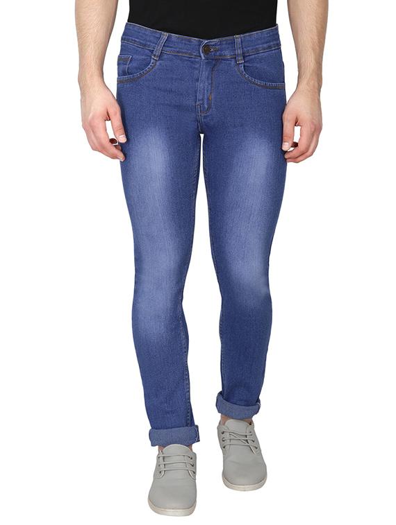 dark blue cotton washed jeans - 11764093 - Zoom Image - 0