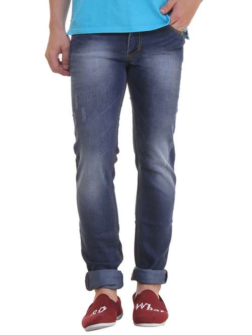 navy blue cotton washed jeans - 11764095 -  Standard Image - 0