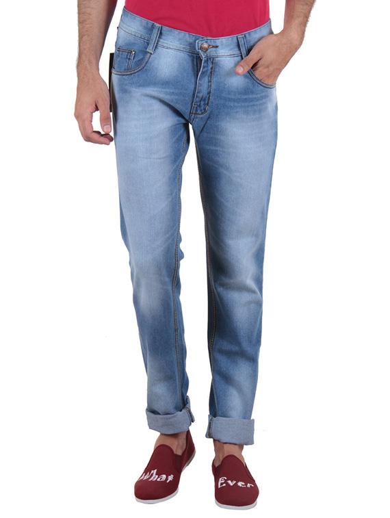 light blue cotton washed jeans - 11764108 - Zoom Image - 0