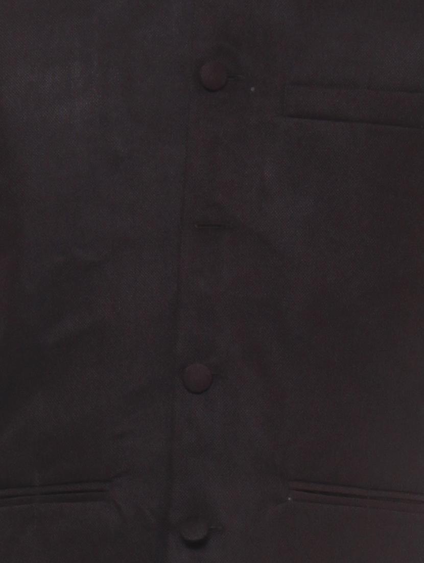 black cotton nehru jacket - 11764111 - Standard Image - 3