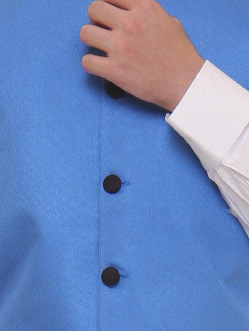 light blue cotton nehru jacket - 11764116 - Standard Image - 3
