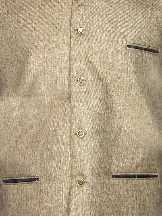 beige linen nehru jacket - 11764182 - Standard Image - 3