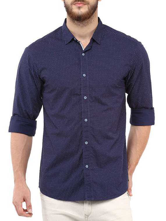 blue cotton casual shirt