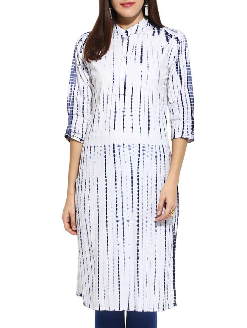 white rayon straight kurta