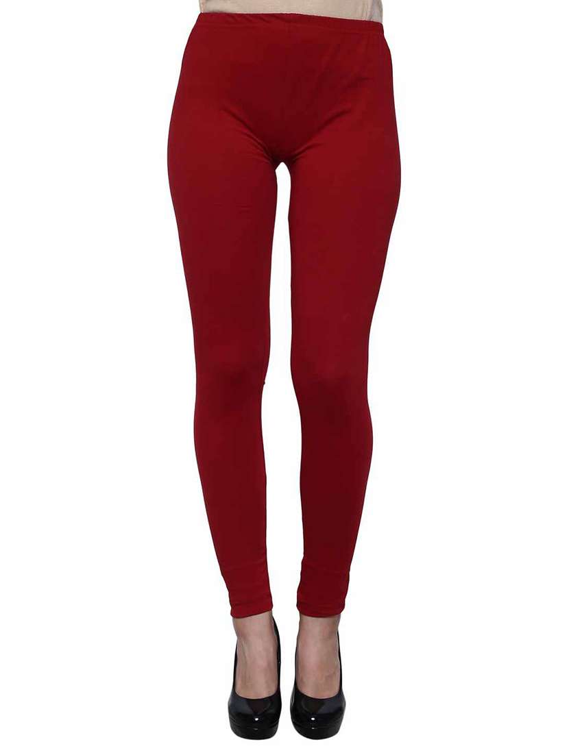 red cotton leggings