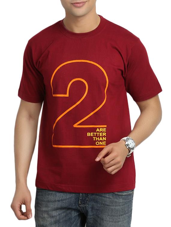 maroon cotton t-shirt - 11789197 - Zoom Image - 0