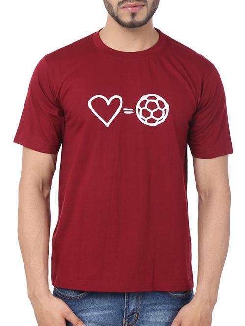 maroon cotton printed t-shirt - 11789209 -  Standard Image - 0