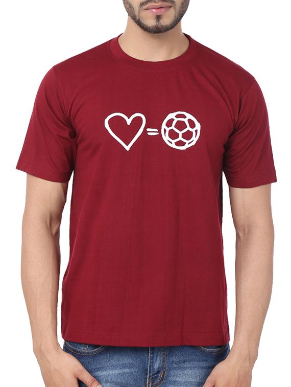 maroon cotton printed t-shirt - 11789209 -  Zoom Image - 0
