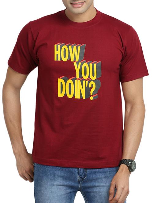 maroon cotton t-shirt - 11789214 -  Standard Image - 0