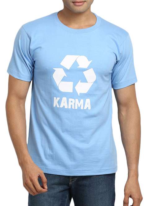 light blue cotton t-shirt - 11789217 - Standard Image - 0