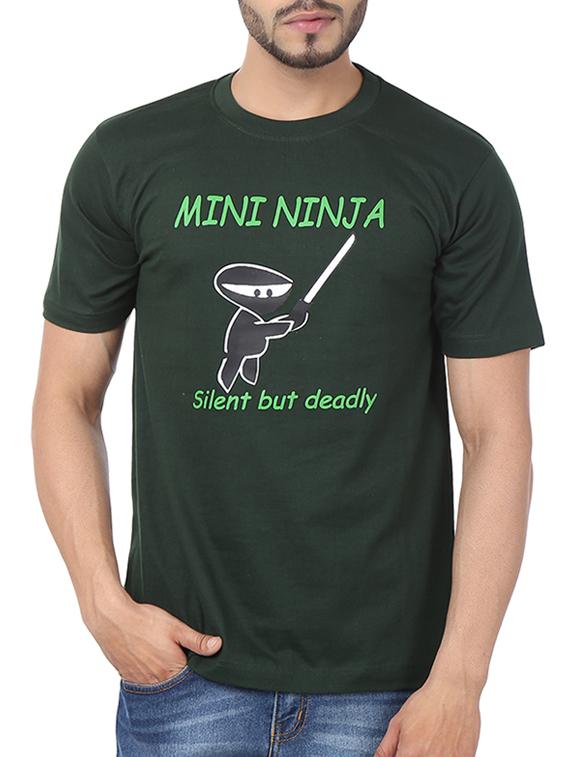 green cotton chest print tshirt - 11789219 -  Zoom Image - 0