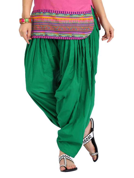 green cotton patiyala salwars