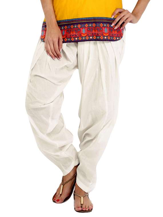 white cotton patiyala salwars