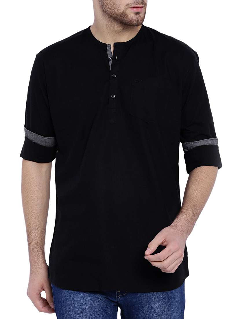 black cotton short kurta