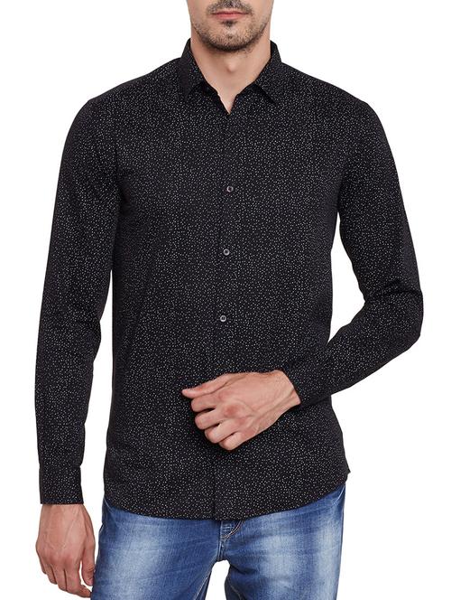 black cotton printed shirt - 11789712 - Standard Image - 0