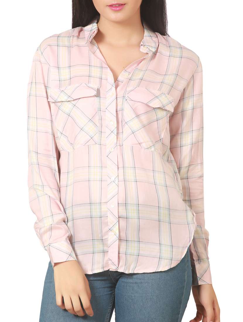 pink cotton regular shirt