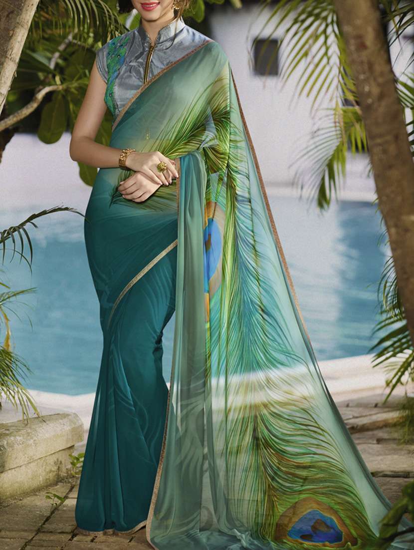 graphic printed saree - 11803099 -  Zoom Image - 0