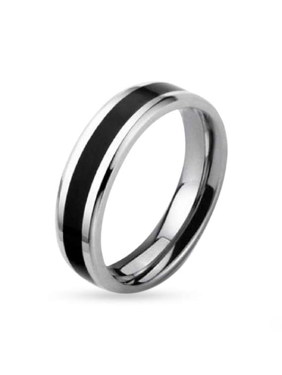 black satinless steel hand ring