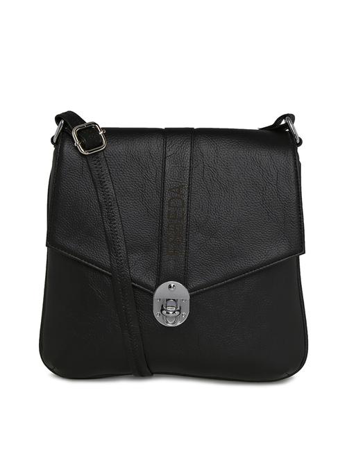 black leatherette sling bag - 11808291 - Standard Image - 0