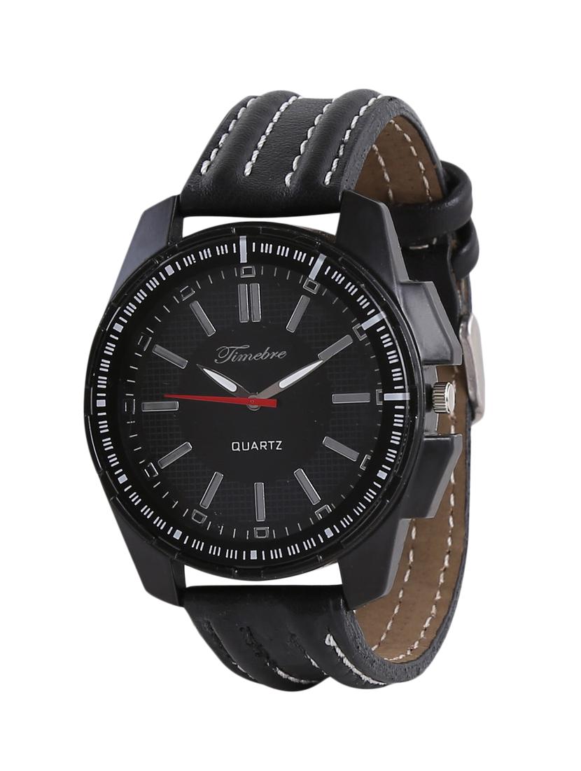 timebre men's black analog watch