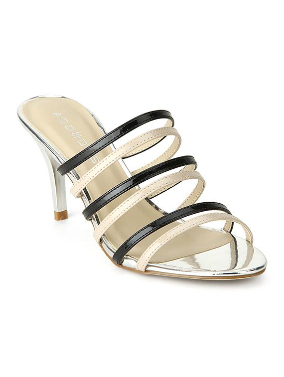 beige leatherette heel sandal - 11823488 - Zoom Image - 0