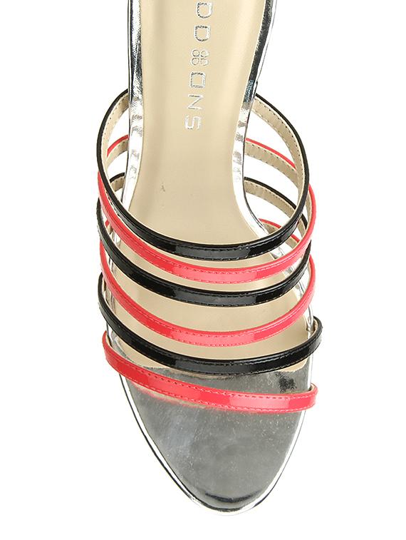 pink leatherette heel sandal - 11823489 - Standard Image - 3