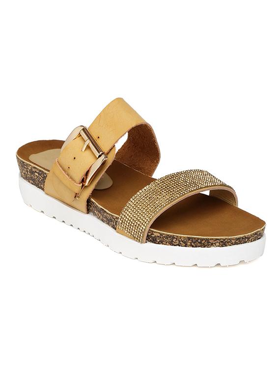 beige embellished leatherette sandal - 11823523 - Zoom Image - 0