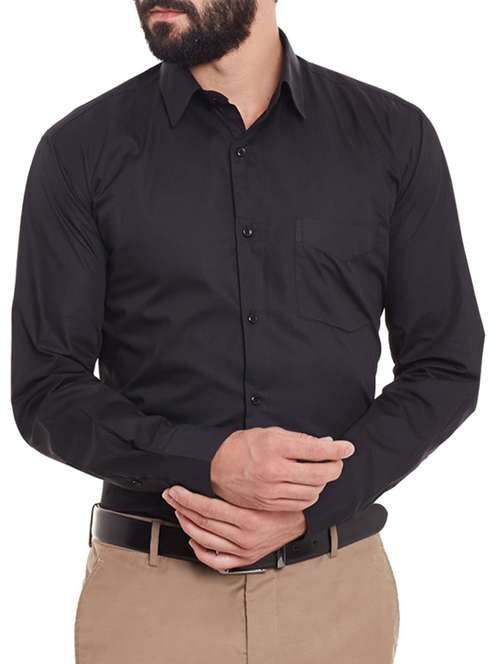 black cotton formal shirt - 11824827 -  Standard Image - 0
