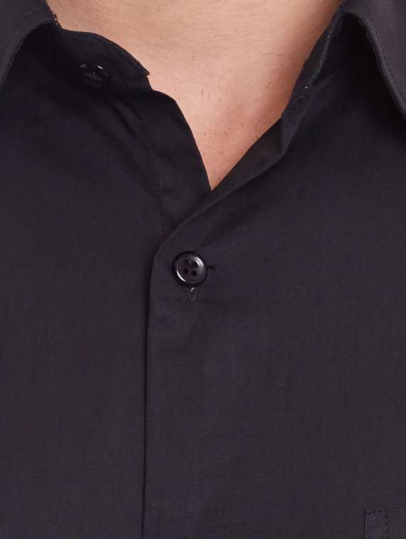 black cotton formal shirt - 11824827 -  Standard Image - 3